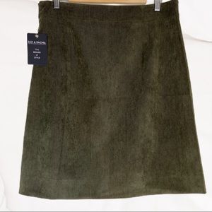 NWT ZAC & RACHEL ll Olive Corduroy Skirt Size 12